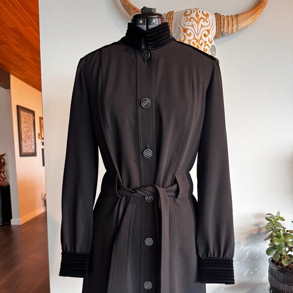 The Kooples - Marta belted velvet trim dress - Picture 1 of 11